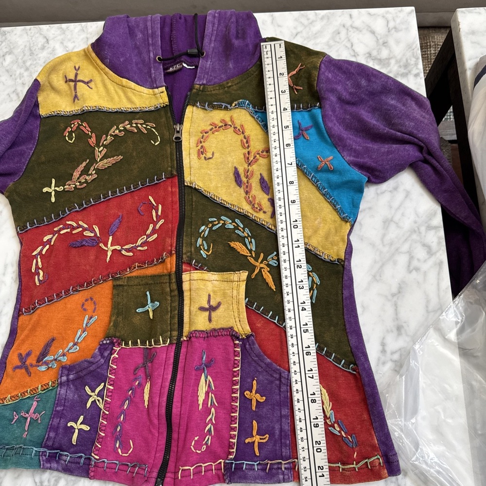 Kpc Patchwork Sz Small Embroidered Zip Hoodie, La… - image 8
